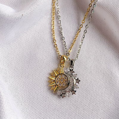 Collar sol y luna golden: imantado