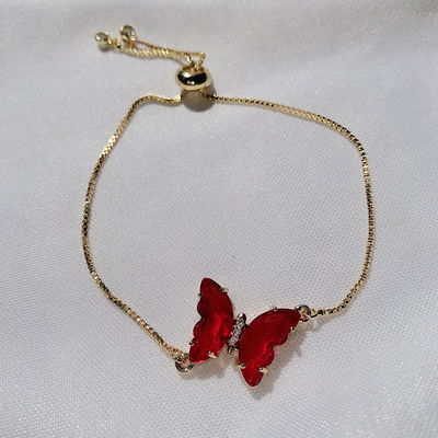 Pulsera mariposa: roja