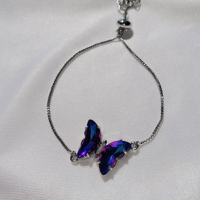 Pulsera mariposa: violeta tornasol