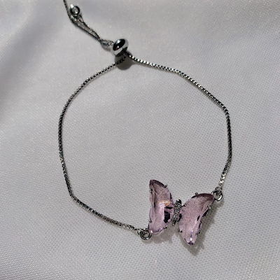 Pulsera mariposa: rosa