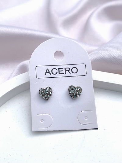 Aros mini corazón - strass