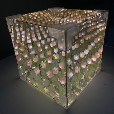 Cubo de tulipanes infinitos: rosa
