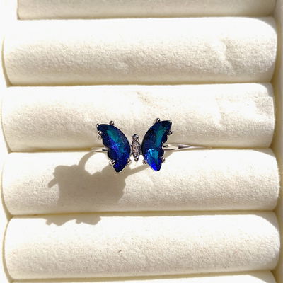 Anillo mariposa: azul