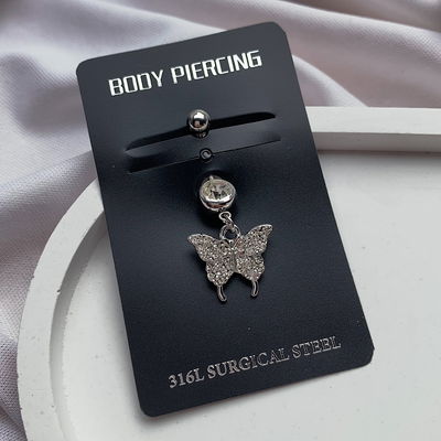 Piercing ombligo: mariposa strass
