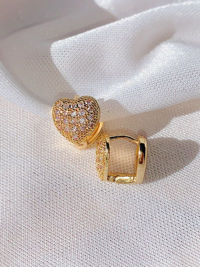 Aros corazón golden