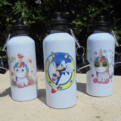 Botella Aluminio doble tapa 600ml - Personalizada