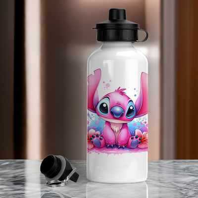 Botella Aluminio doble tapa 600ml - Diseños Stitch