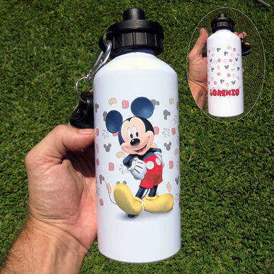 Botella Aluminio doble tapa 600ml - Personajes