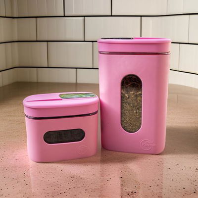 Pamperas Rosa - Kit Yerbera y Azucarera.