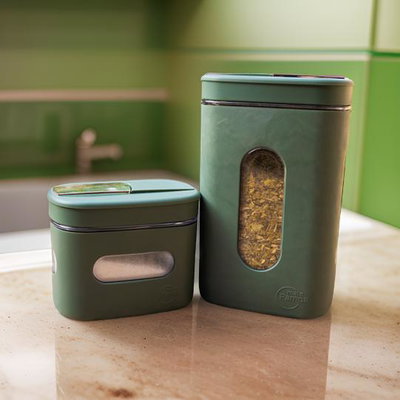 Pamperas Verde Oliva - Kit Yerbera y Azucarera.