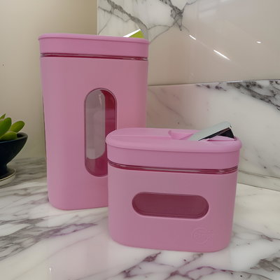 Pamperas Rosa - Kit Yerbera y Azucarera.