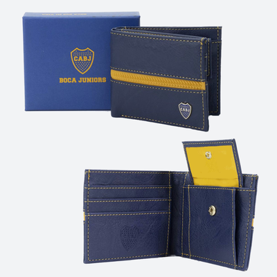 Billetera Cuero PU Licencia Oficial Boca Juniors