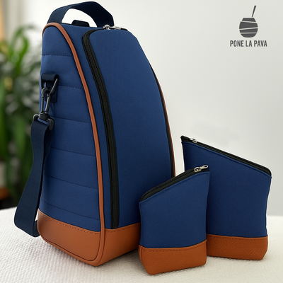 Matera Morral con yerbera y azucarera Azul