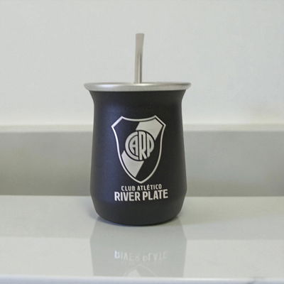 Mate aluminio River Plate con bombilla