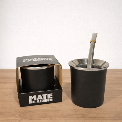 Mate Acero inox Negro opción grabado laser