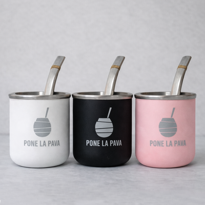 Mate de Acero Inoxidable con bombilla - 3 colores