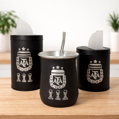 Mate de Aluminio c/bombilla + vertedores Argentina