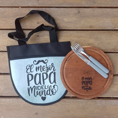 Set de Asado Frases día del Padre  