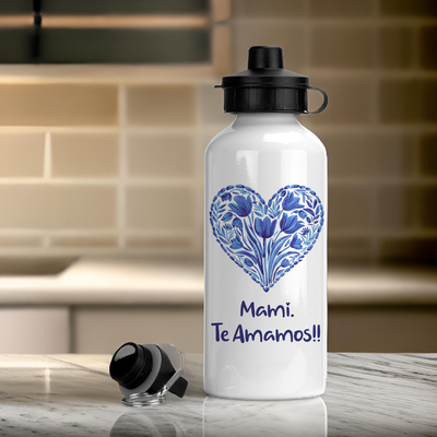 Botella Aluminio doble tapa 600ml - Diseños Día de la Madre