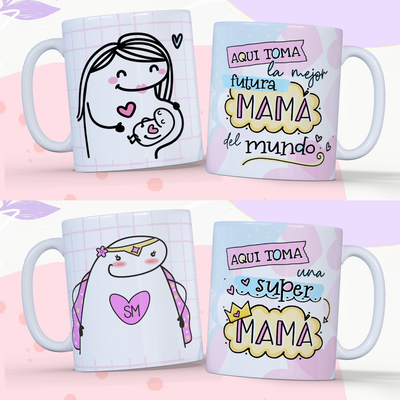 Tazas Flork Aquí Toma Día de la Madre de Cerámica o Plástica