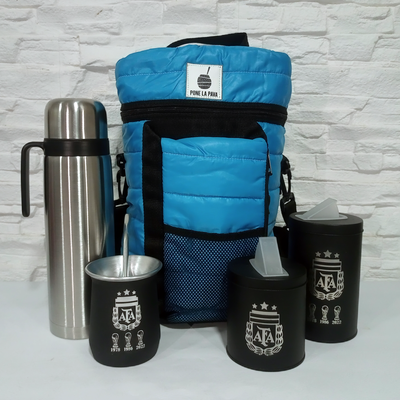 Equipo Matero Completo Celeste + Latas y Mate AFA + termo - Pone La Pava