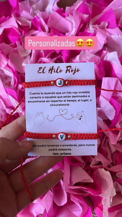 Pulseras Hilo Rojo con Iniciales
