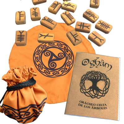 Ogham Celta set con bolsa-paño