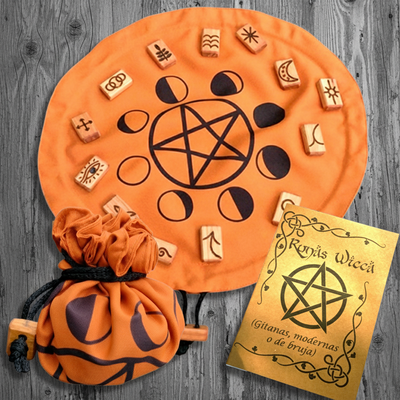 Runas Wicca set con bolsa-paño