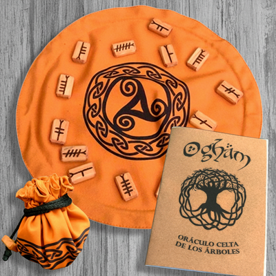 Ogham Celta set con bolsa-paño