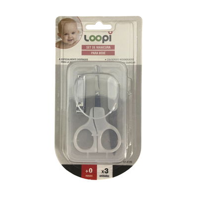 Set Manicuria Cortauñas Loopi 3 piezas