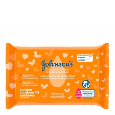 Toallas Húmedas J&J Limpieza y suavidad x 44