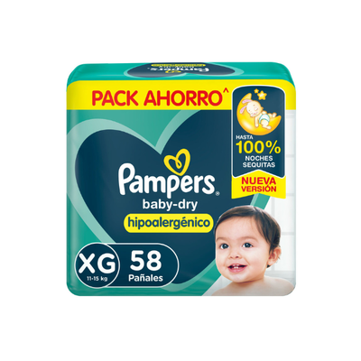 Pampers baby-dry XG x 58