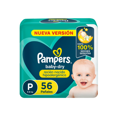 Pañal Pampers baby-dry P x 56