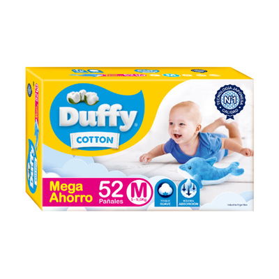 Pañal Duffy Cotton mega ahorro M x 52