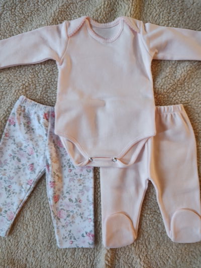Babucha Dulce con body y ranita de Interlock rosa