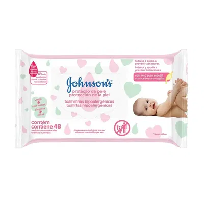 Toallas Húmedas J&J Extra cuidado x 48
