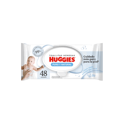 Toallas Huggies Puro y natural x 48