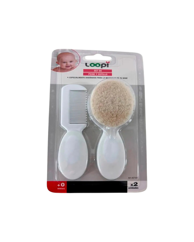 Set de peine y cepillo cerdas naturales Love
