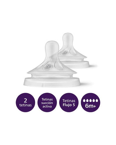 2 Tetinas +6m Para Mamadera Natural Response Avent Philips