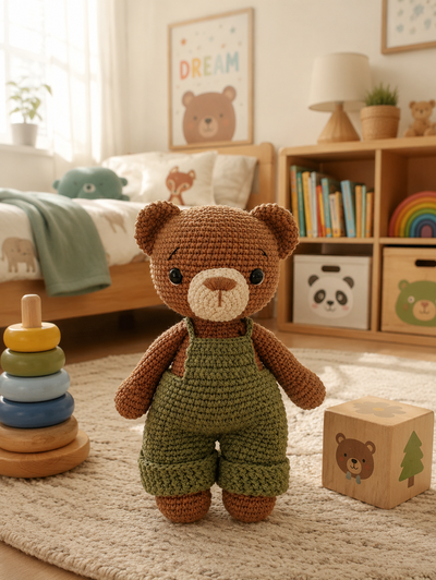 Oso Amigurumi con Jardinero