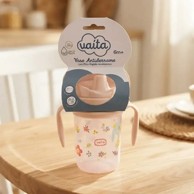 Vaso Vaita Pico Ancho Rigido Antiderrame Con Asas