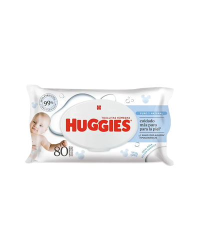 Toallas Huggies Puro y natural RN x 80