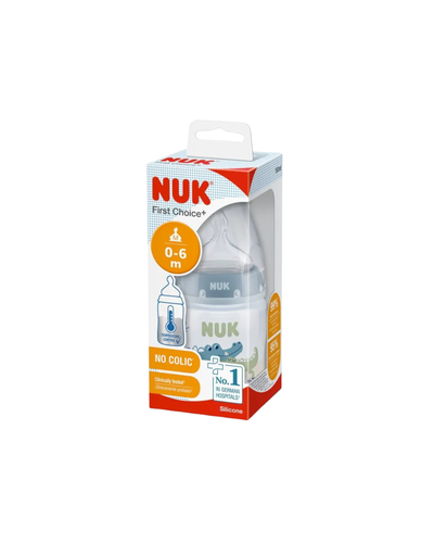 Mamadera 0-6m 150ml c/ control de temperatura Cocodrilo NUK