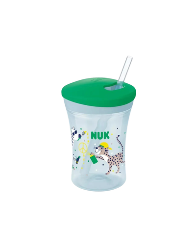 Vaso Evo Action Cup Leopardo Verde 230ml 12m+ NUK