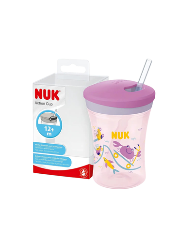 Vaso Evo Action Cup Cangrejo Violeta 230ml 12m+ NUK