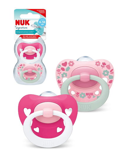 Set x2 Chupetes Silicona Fucsia Signature 6-18m NUK