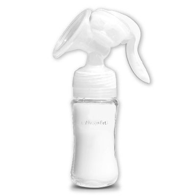 Saca leche Ergonomico Manual con Mamadera de Vidrio Dispita