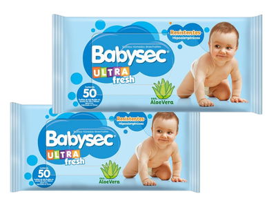 Toallas Babysec Ultra fresh x 2 de 50 c/u
