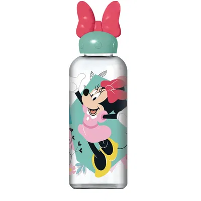 Botella 560 ml. con tapa figura 3D Minnie