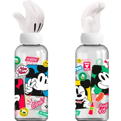 Botella 560 ml. con tapa figura 3D Mickey